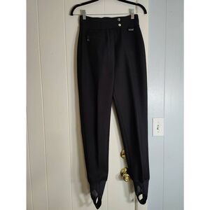 White Stag vintage polyester black stirrup ski pants, size women's 10